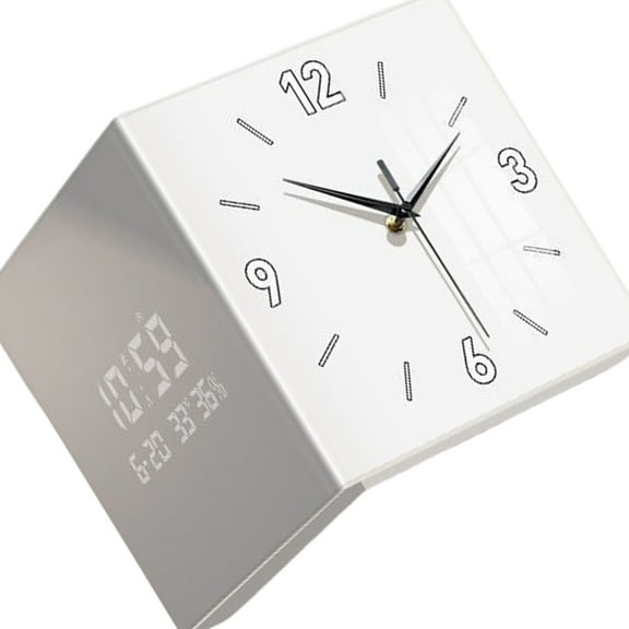 Acrylic Square Wall Clock with Plugging In Feature Double Sided Display Digital and Hands Clock for Time Management Need