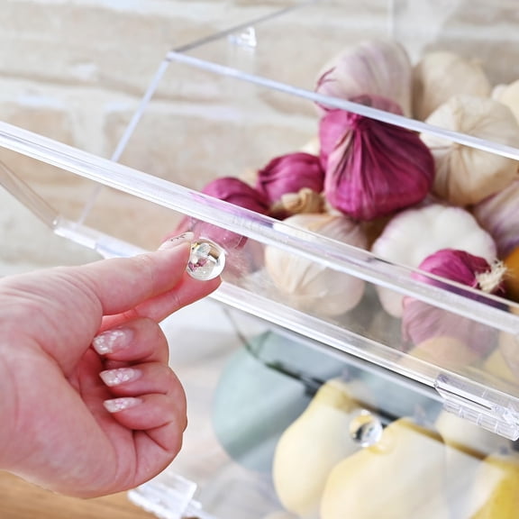 Acrylic Stackable Bakery Case Kitchen Pastry Container Display Organizer Storage Holder Stand for Bagels Bread Muffins with Hinged Slanted Door