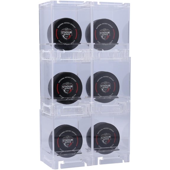 Acrylic Stackable and Collapsible Six Hockey Puck Display Cases - Fanatics Authentic Certified