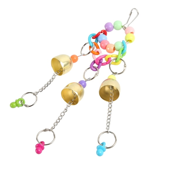 Acrylic & Stainless Steel Hanging Bird Bell Toy, 10.6 Inch Bite-Resistant  Chewing Play Accessory with Sweet Sound