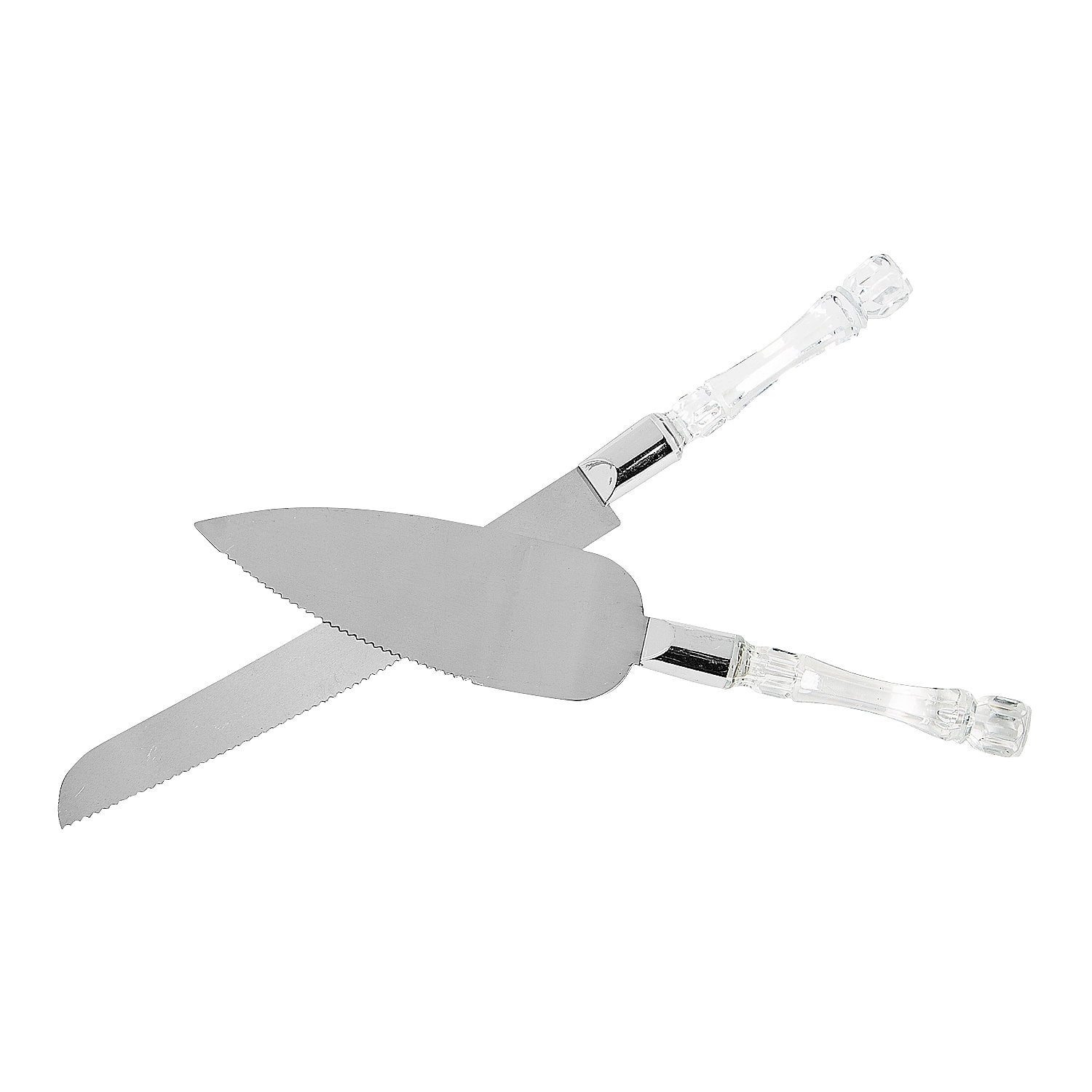 Elegant Acrylic and Stainless Steel Wedding Cake Serving Set