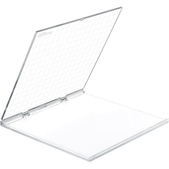 Acrylic Stamp Block 6.3 Inch Stamp Positioning Tool Folding Stamp Block Clear Stamps Scrapbook Craft Stamping Platform for Card Making Scrapbooking Journaling and Paper Crafts