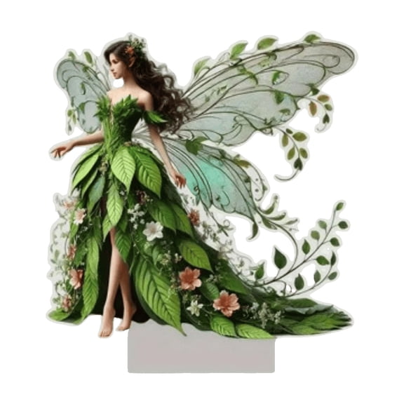 Acrylic Standee Decor, Flat Cutout Fairy Elf Goddess Figures for Shelf Desk, Valentine's Day Home Decorations, Miniature Room Decor Stands