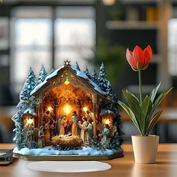 Acrylic Standing Decor Sign - 7.9 Inch Holiday Desk Ornament for Christmas, Valentine's Day & Mother's Day Gifts (Multicolor 2D Art)