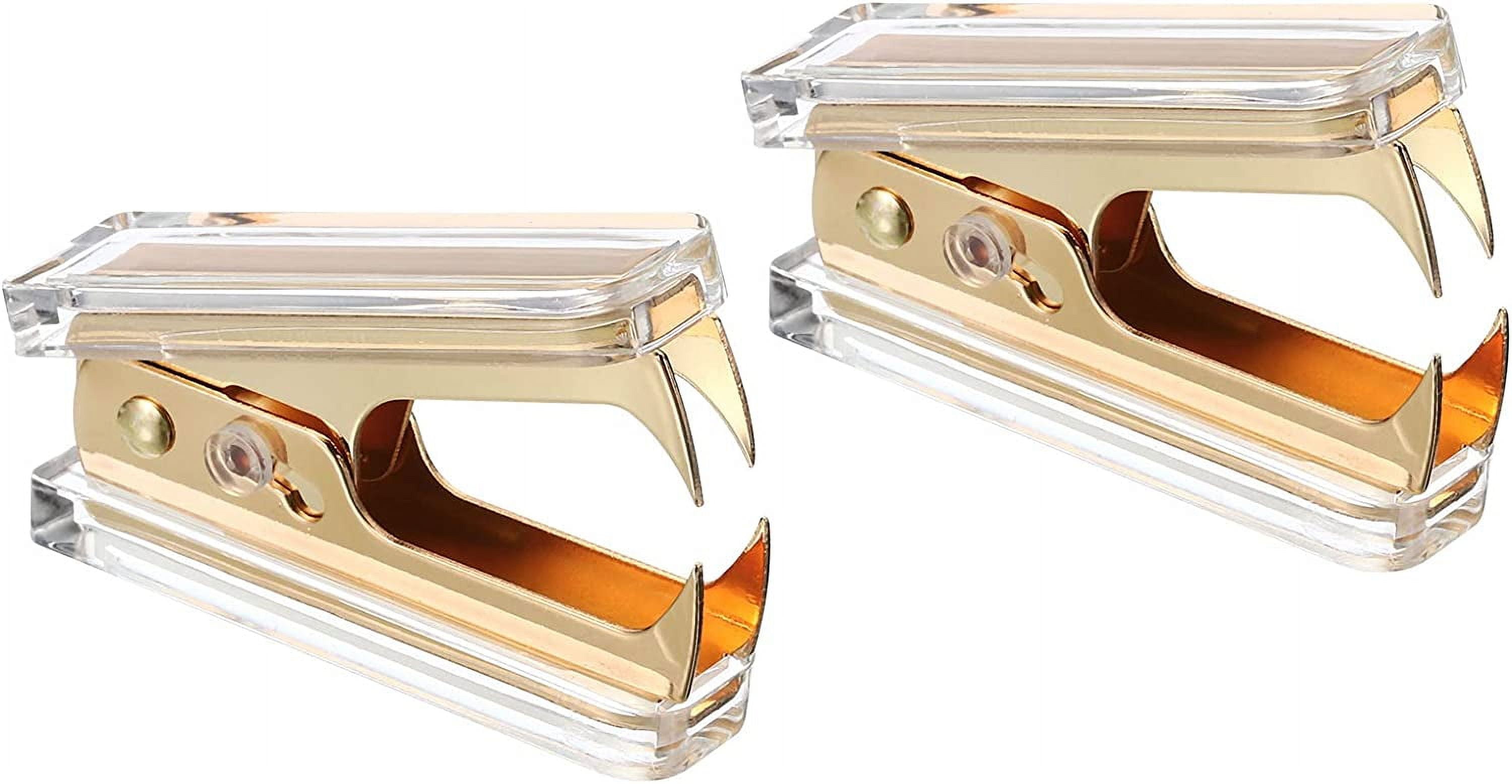Acrylic Staple Remover, 2 Pack Portable Lockable Jaw Style Staple