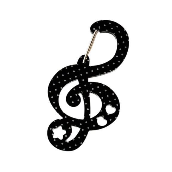 Acrylic Star Note Shape Carabiner Multifunctional Backpack Pendant Keychain Bag Accessories for Women Girls