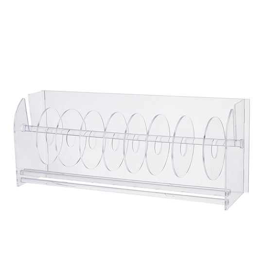 Acrylic Sticker Roll Dispenser Label Sticker Organizer Holder with 8 Disks Clear 35x9.25x14cm diy