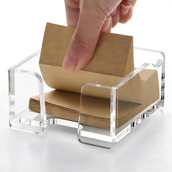 Acrylic Sticky Note 3x3 Holder Self Stick Note Pad Holder for Classroom Office Desk Organizer