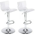 Acrylic Stools with Mid Back Transparent Adjustable Swivel Airlift