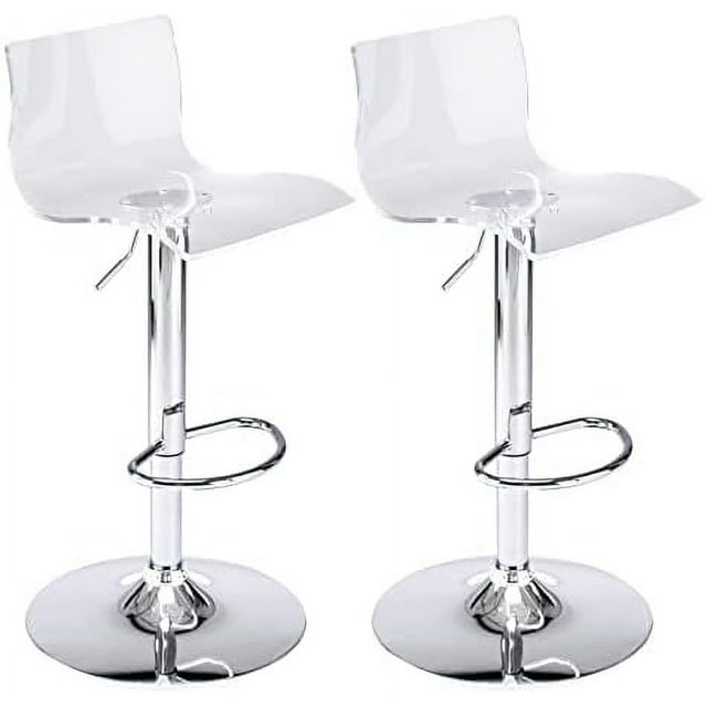 Acrylic Stools with Mid Back Transparent Adjustable Swivel Airlift