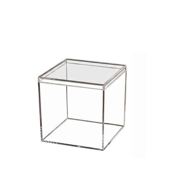 Acrylic Storage Box 8X8 Inches Transparent Square Container, Stackable Organizer Bin For Bedroom Closet Bathroom Office, Ideal For Storing Crafts Jewelry Stationery Toys