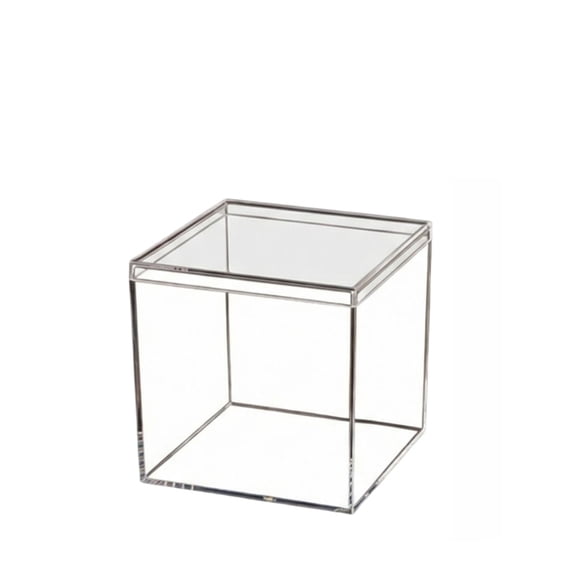 Acrylic Storage Box 8X8 Inches Transparent Square Container, Stackable Organizer Bin For Bedroom Closet Bathroom Office, Ideal For Storing Crafts Jewelry Stationery Toys