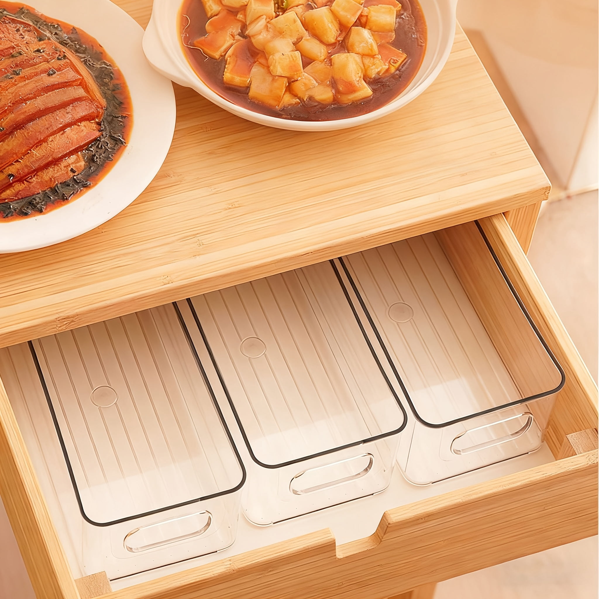 Acrylic Storage Box for Desktop, Long and Narrow, Rectangular ...