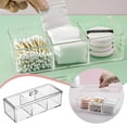 thumbnail image 1 of Acrylic Storage Container with Lid - 3 Divided Compartments for Tea Bags, Cotton Pads & Makeup, Clear Stackable Organizer for Kitchen, Bathroom Vanity & Dresser, 1 of 7