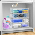 thumbnail image 1 of Acrylic Storage Containers - 4 Pack, Stackable Clear Drawer Organizers for Bathroom, Cabinet, and Home Organization, 1 of 7