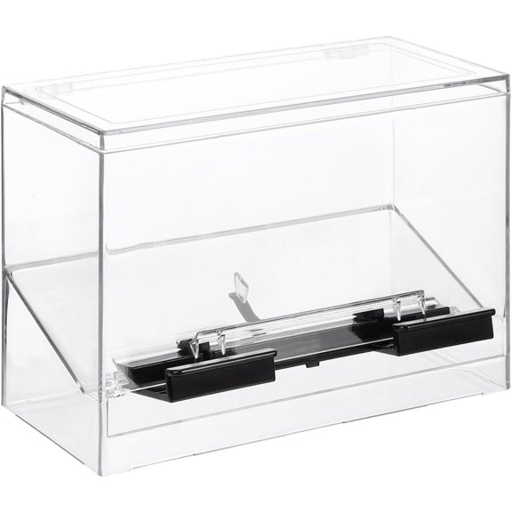 Acrylic Straw Dispenser Clear Straw Storage Box for Bulk Drinking Straws Countertop Holder for Restaurant Shop Office and Home Reusable Pressing Container 9.05 X 6.69 X 4.33 in