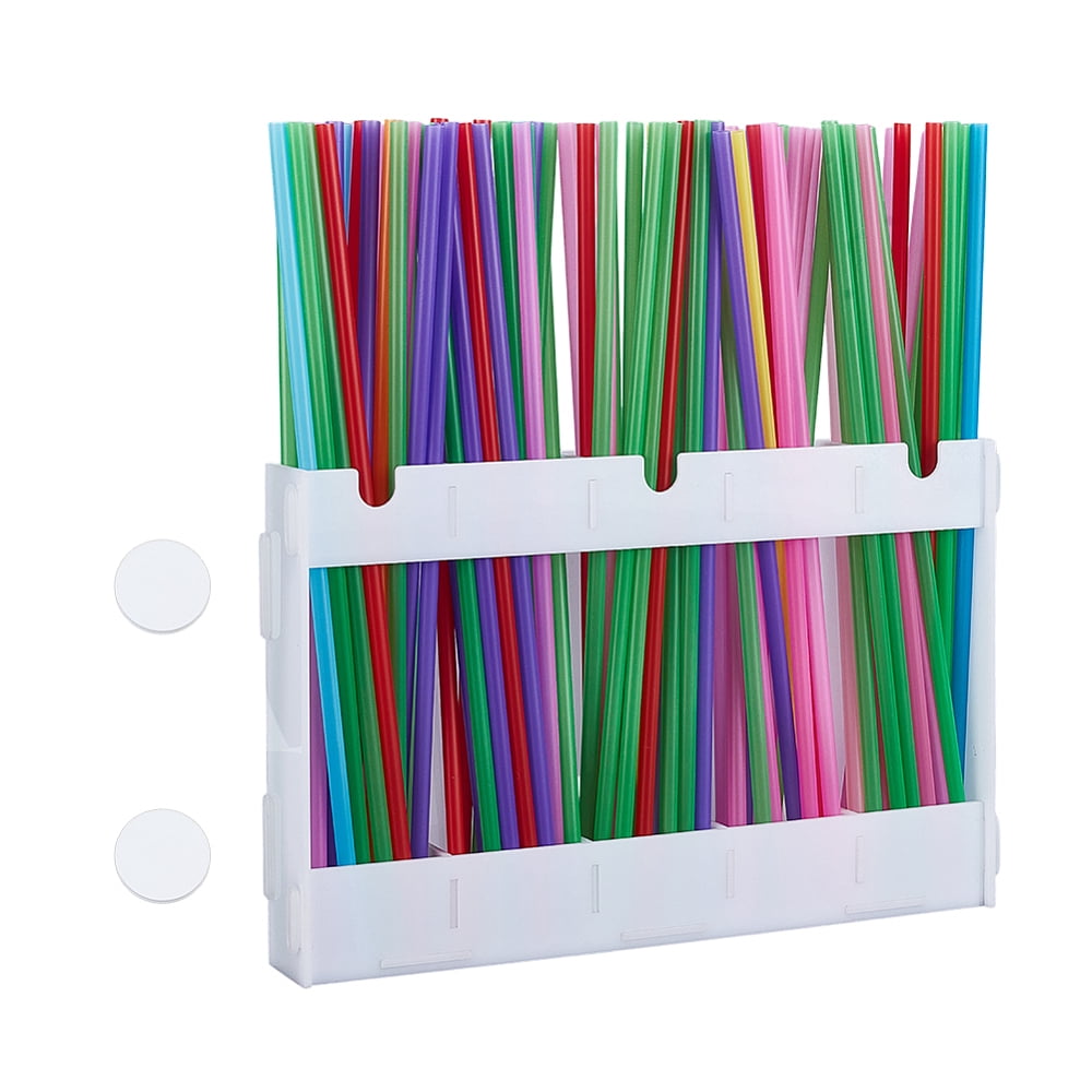Acrylic Straw Display Holder Rectangle Slotted Display Stands White 25 ...