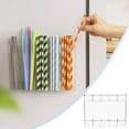 thumbnail image 1 of Acrylic Straw Holder Organizer with Double Sided Adhesive Tape, 5 Compartments, Reusable Straw Dispenser for Cabinet Kitchen Door Countertop, Transparent, 1 of 8