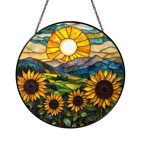 Acrylic Style Sunflower Window Suncatcher, Bright Floral Ornament for ...