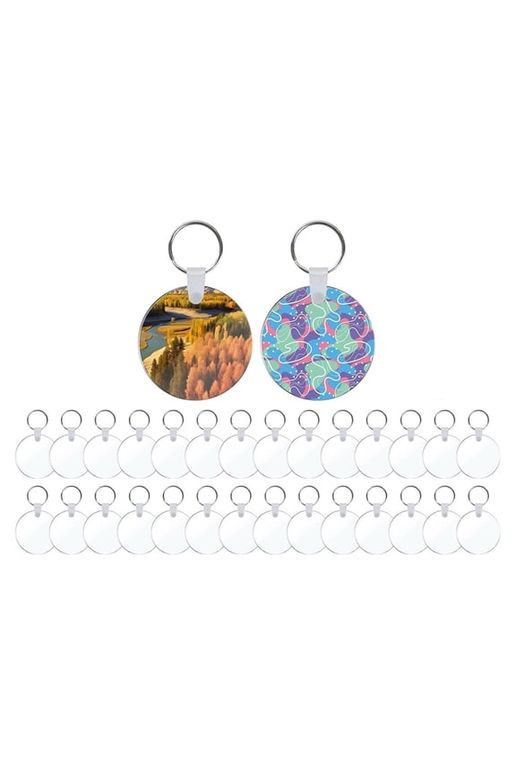 Acrylic Sublimation Keychain Blanks Double Sided Heat Transfer Blanks Board with Rings and Clips for Craft Projects