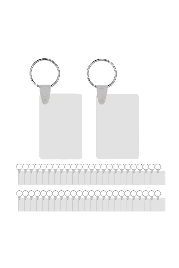 Acrylic Sublimation Keychain Blanks Double Sided Heat Transfer Blanks Board with Rings and Clips for Craft Projects