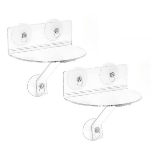Acrylic Suction Cup Shelf for Windowsill Herb Indoor Succulents Display Rack