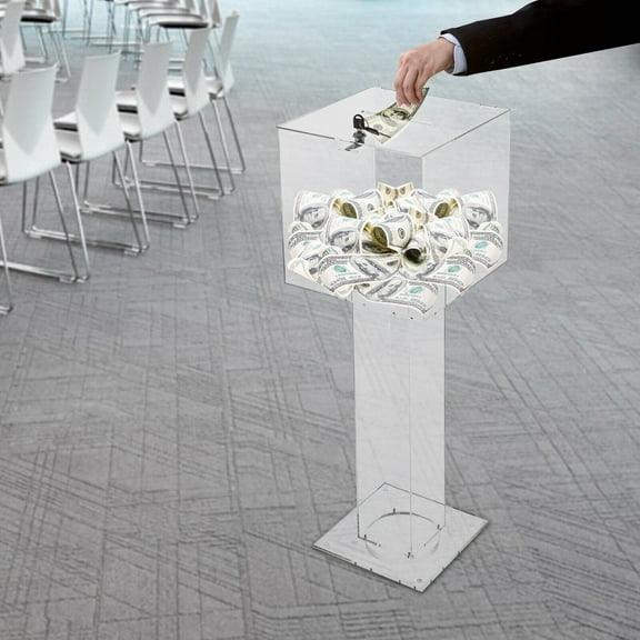 Clear Acrylic Suggestion Box Donation Ballot Box with Lock