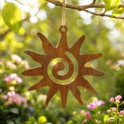 Acrylic Sun Hanging Ornament Flat Cutout Sun Wall Decor, Vintage Style Garden Patio Porch Home Wall Art Decoration, Indoor Outdoor Boho Suncatcher Hanging Ornament, Unique Housewarming Gift