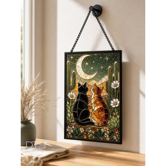Acrylic Suncatcher Custom Cat , Pet Portrait, Personalized Cat , Rainbow