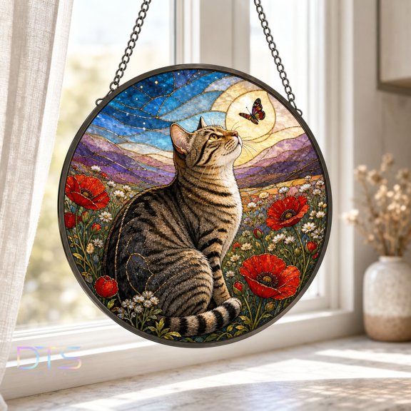 Acrylic Suncatcher Custom Pet , Pet Memorial Gift, Personalized Cat Portrait From Photo, Pet