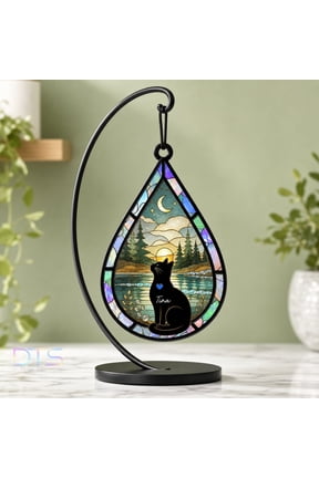 Acrylic Suncatcher Personalized Teardrop Cat Memorial ,Pet Loss Sympathy Gift,Dog Remembrance Gift