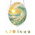 thumbnail image 1 of Acrylic Suncatcher Puzzle, Sea Stained Glass Window Hanging,Ocean Blue Waves Suncatcher for Window Hanging,Coastal Suncatcher, DIY Suncatcher Kits, 1 of 7