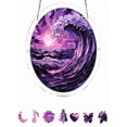 thumbnail image 1 of Acrylic Suncatcher Puzzle, Sea Stained Glass Window Hanging,Ocean Blue Waves Suncatcher for Window Hanging,Coastal Suncatcher, DIY Suncatcher Kits, 1 of 7