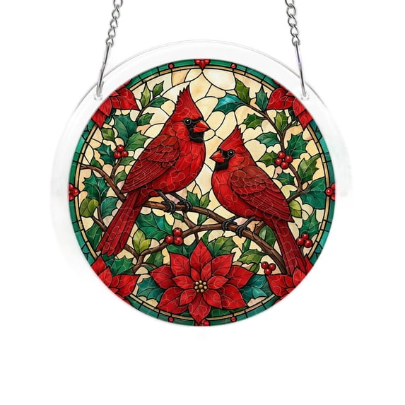 Acrylic Suncatcher Window Hanging 2D Cardinal Pattern Puzzle Decor 1 Piece For Home Wall Window Art Decoration