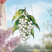 Acrylic Suncatchers for Windows, Hanging Lily of the Valley, 2D White Flower Garden Decor with Metal Chains, Elegant Indoor Living Room Wall Decor for Grandma Mom Women Birthday Gifts