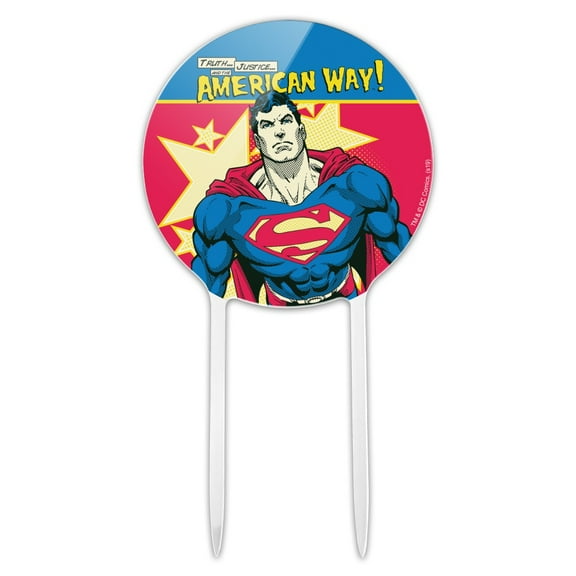 Acrylic Superman The American Way Cake Topper Party Decoration for Wedding Anniversary Birthday Graduation