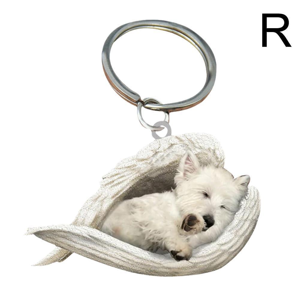 Acrylic Sweet Double Cavalier King Charles Spaniel Dog Basket Key Chains Keychain Rings Animal Jewelry For Women Girls L5K8