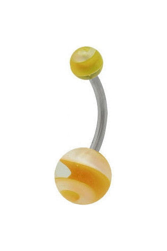 Acrylic Swirl Ball Belly Button Ring