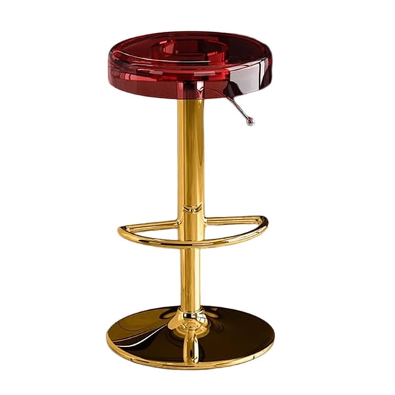 Acrylic Swivel Bar Stools Adjustable Counter Height Pub Chair Modern Island Stools with Metal Legs,Round Barstools Backless Bar Stool Chairs