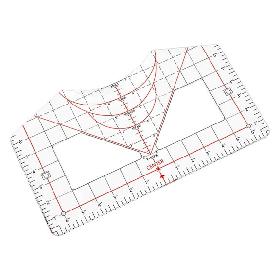 Acrylic T-Shirt Ruler Center Designs Tool Calibration Measuring Ruler Template Alignment Tool DIY for Accessories Beginners