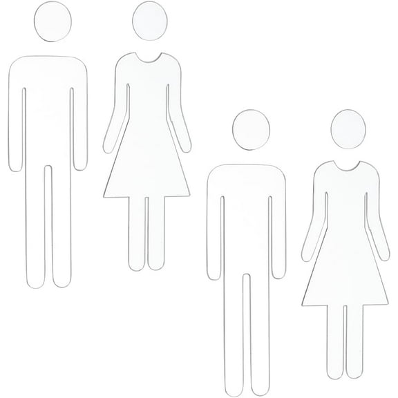 Acrylic TOILET Sign Stickers Public Toilet Sign for Wall Door Accessories Sign WhiteSmoke 29.5~160x29.5~71x0.8mm