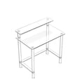 thumbnail image 1 of Acrylic Table 2 Tier Clear Desk with Monitor Stand - Study Computer Table - Modern Side End Table Nightstand for Office Bedroom - 19.7 x 31.5 x 34.7 in, 1 of 6