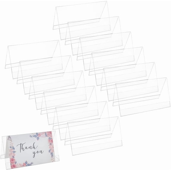 Acrylic Table Number Sign Tent Holder Desk Name Plate Display for Business Conference Clear 180x85x100mm