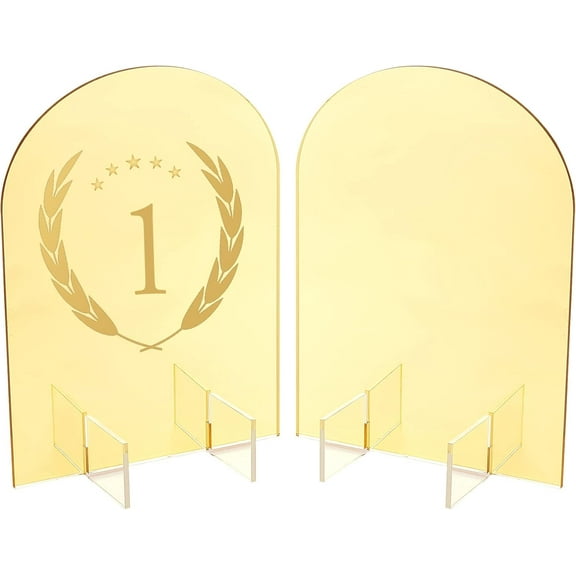 Acrylic Table Numbers for Wedding Reception Table Number Signs Golden Blanks Party Dinner Signs Arch Guest Book Sign for Centerpiece Decoration Event Party 5x7 Inch