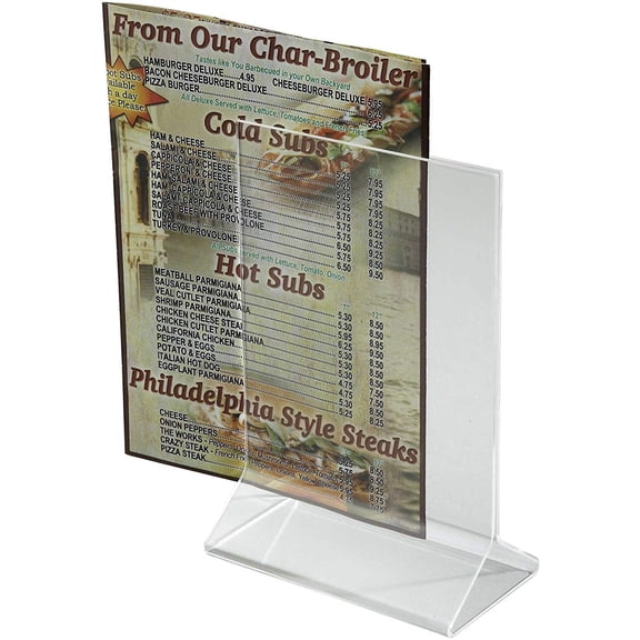 Acrylic Table Tent Menu/Card Holders - 4" x 6"