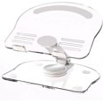 thumbnail image 1 of Acrylic Tablet Stand Holder with 360 Rotatable Base,Foldable Adjustable Transparent iPad Stand for Desktop for iPad/Pro/Air and Tablet with 4.7-13 inch Transparent (White), 1 of 11