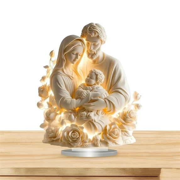 Acrylic Tabletop Cross Decor with Graceful Wrap-Around Design for Home and Spiritual Spaces