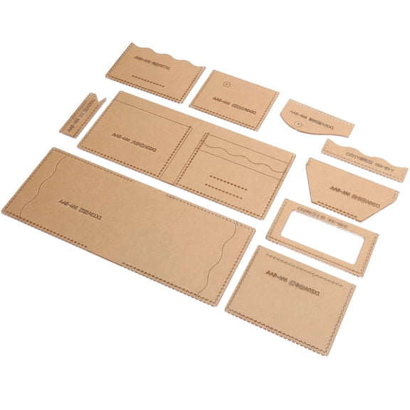 Acrylic Template Clear Transparent Stencil for Short Wallet Leather Pattern Stencil Kit 10-Piece Pack for DIY Leather Craft Manual Positioning Tracing and Accurate Cutting Tools Set