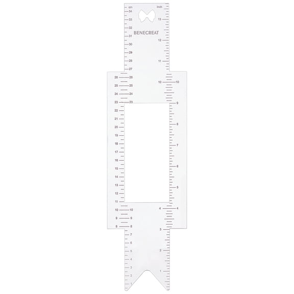 Acrylic Template Rulers for Bowknot Making Rectangle Clear 350x97x2.5mm