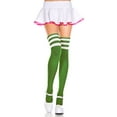 thumbnail image 1 of Acrylic Thigh Hight with Striped Top, Kelly Green and White, 1 of 1
